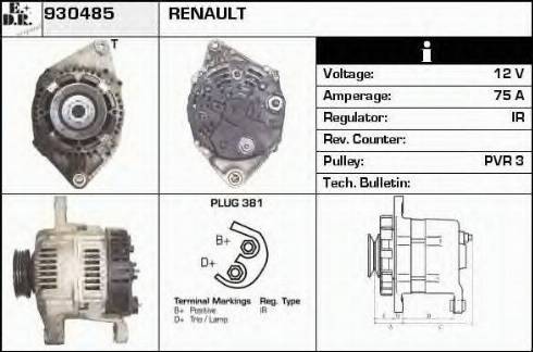 EDR 930485 - Генератор autospares.lv