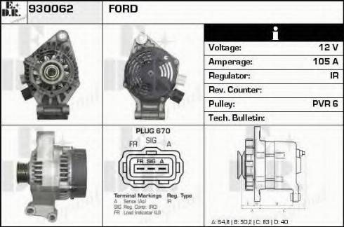 EDR 930062 - Генератор autospares.lv