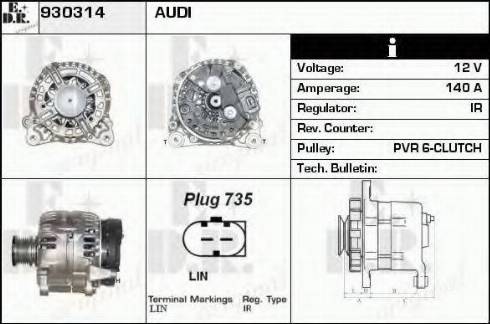 EDR 930314 - Генератор autospares.lv