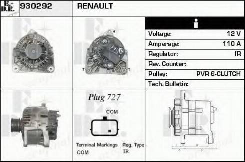 EDR 930292 - Генератор autospares.lv