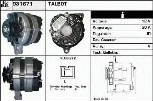 EDR 931671 - Генератор autospares.lv