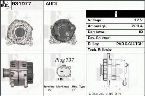 EDR 931077 - Генератор autospares.lv