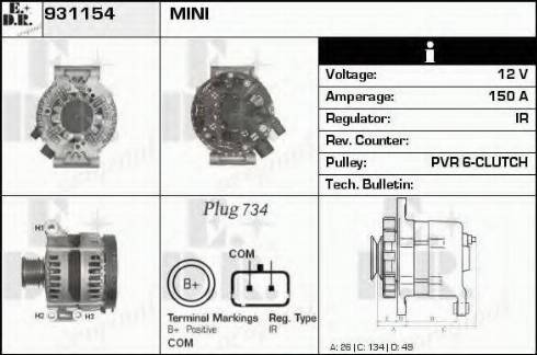 EDR 931154 - Генератор autospares.lv