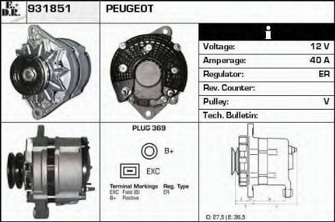 EDR 931851 - Генератор autospares.lv