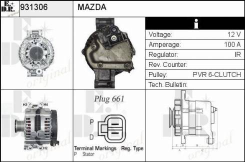 EDR 931306 - Генератор autospares.lv