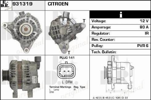 EDR 931319 - Генератор autospares.lv