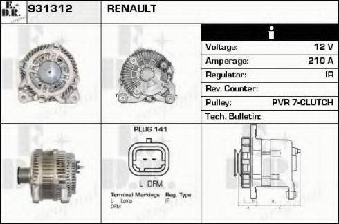 EDR 931312 - Генератор autospares.lv