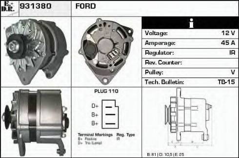 EDR 931380 - Генератор autospares.lv