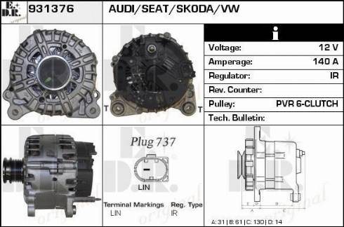 EDR 931376 - Генератор autospares.lv