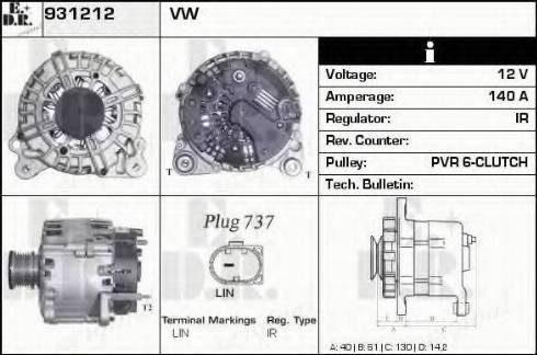 EDR 931212 - Генератор autospares.lv