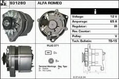 EDR 931280 - Генератор autospares.lv