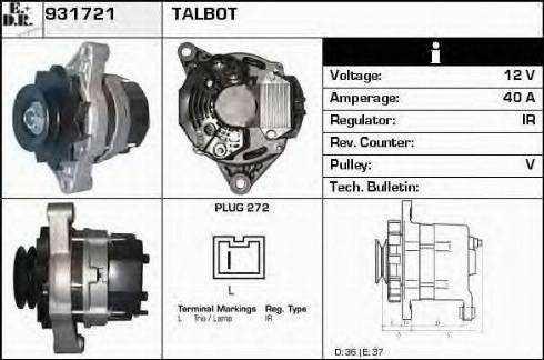 EDR 931721 - Генератор autospares.lv