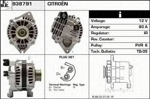 EDR 938791 - Генератор autospares.lv