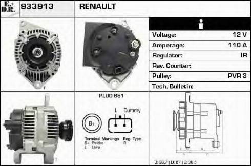 EDR 933913 - Генератор autospares.lv