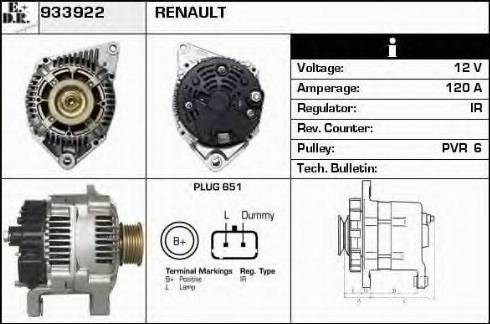 EDR 933922 - Генератор autospares.lv