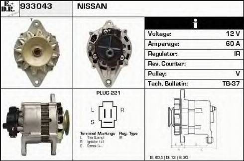 EDR 933043 - Генератор autospares.lv