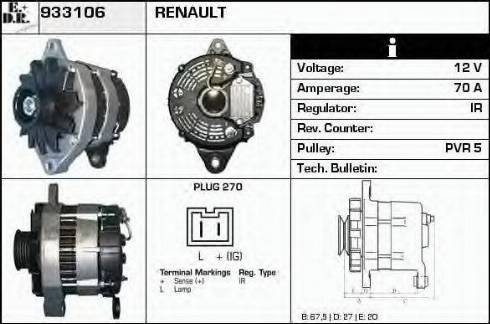 EDR 933106 - Генератор autospares.lv