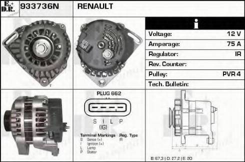 EDR 933736N - Генератор autospares.lv