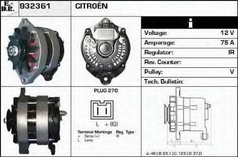 EDR 932361 - Генератор autospares.lv