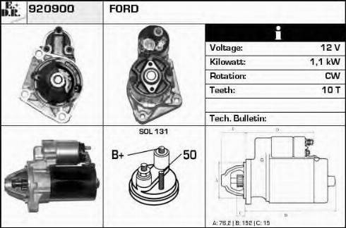 EDR 920900 - Стартер autospares.lv