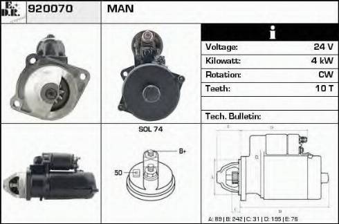 EDR 920070 - Стартер autospares.lv