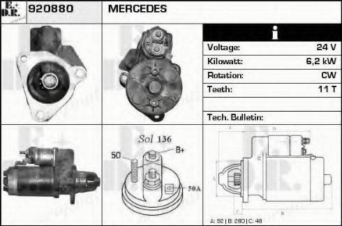 EDR 920880 - Стартер autospares.lv