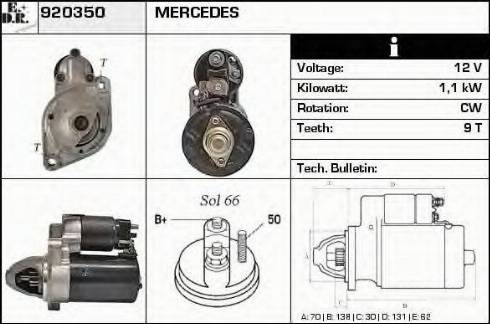 EDR 920350 - Стартер autospares.lv