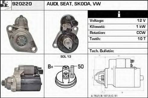 EDR 920220 - Стартер autospares.lv