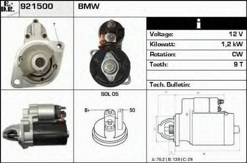 EDR 921500 - Стартер autospares.lv