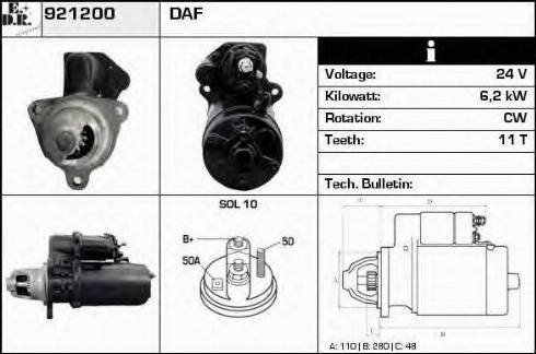 EDR 921200 - Стартер autospares.lv