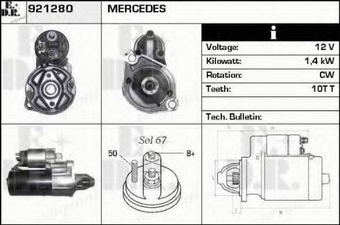 EDR 921280 - Стартер autospares.lv