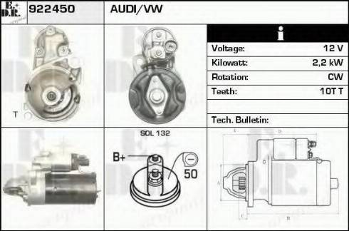 EDR 922450 - Стартер autospares.lv