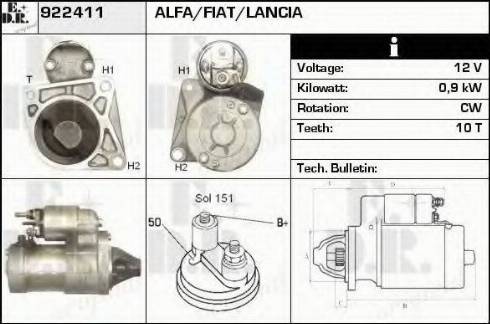 EDR 922411 - Стартер autospares.lv