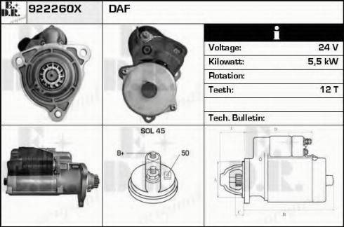 EDR 922260X - Стартер autospares.lv