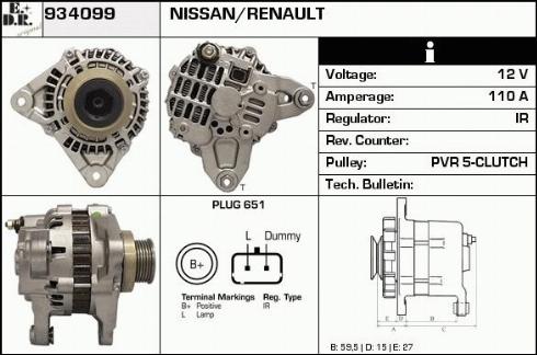 EDR WA15100 - Генератор autospares.lv