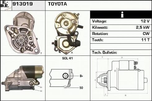 EDR WS34120 - Стартер autospares.lv