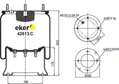 Eker 42813C - Кожух пневматической рессоры autospares.lv