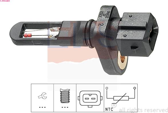 EPS 1.994.001 - Датчик, температура впускаемого воздуха autospares.lv