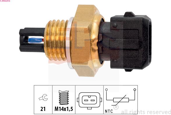 EPS 1.994.015 - Датчик, температура впускаемого воздуха autospares.lv