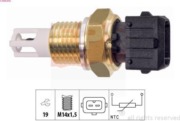 EPS 1.994.016 - Датчик, температура впускаемого воздуха autospares.lv