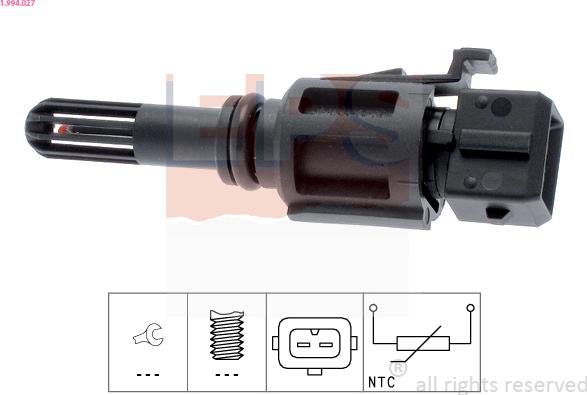 EPS 1.994.027 - Датчик, температура впускаемого воздуха autospares.lv