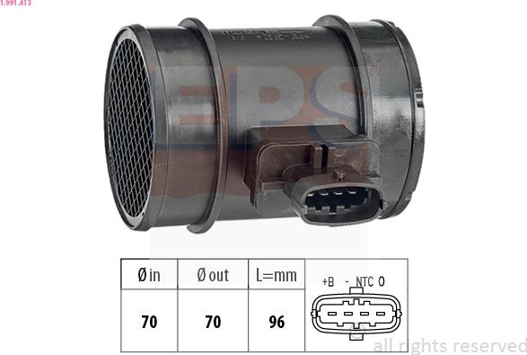 EPS 1.991.413 - Датчик потока, массы воздуха autospares.lv