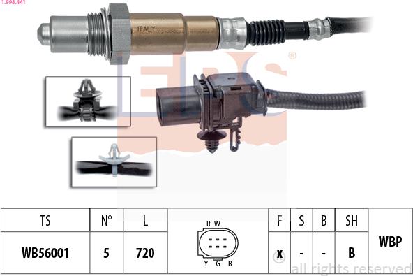 EPS 1.998.441 - Лямбда-зонд, датчик кислорода autospares.lv