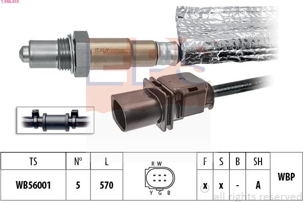 EPS 1.998.410 - Лямбда-зонд, датчик кислорода autospares.lv