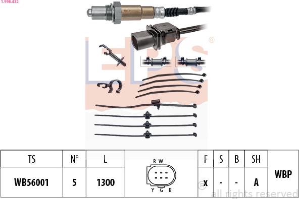 EPS 1.998.432 - Лямбда-зонд, датчик кислорода autospares.lv