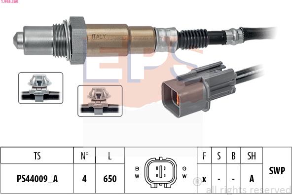 EPS 1.998.369 - Лямбда-зонд, датчик кислорода autospares.lv