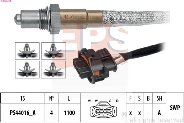 EPS 1.998.268 - Лямбда-зонд, датчик кислорода autospares.lv