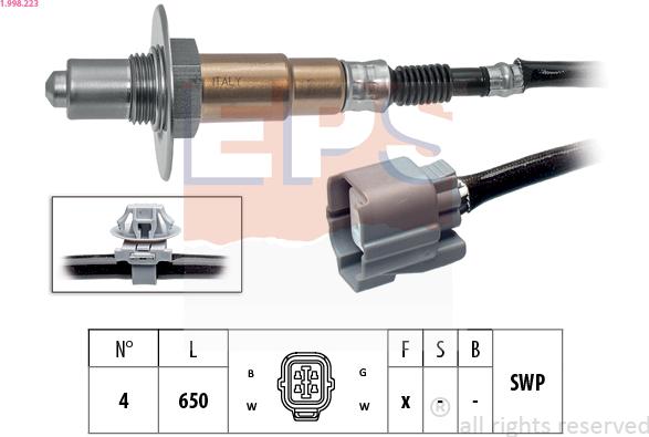 EPS 1.998.223 - Лямбда-зонд, датчик кислорода autospares.lv