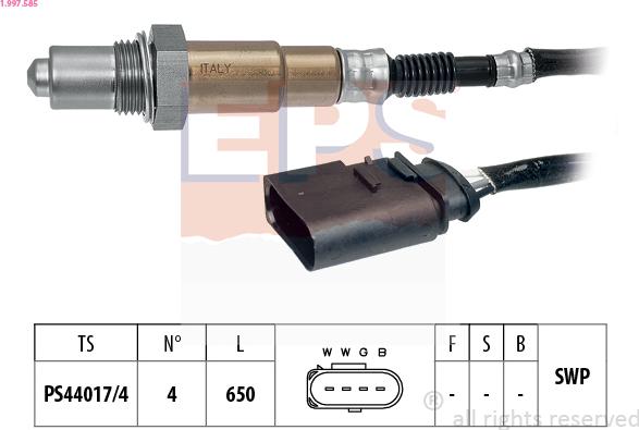 EPS 1.997.585 - Лямбда-зонд, датчик кислорода autospares.lv