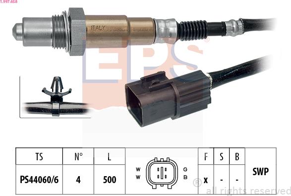 EPS 1.997.658 - Лямбда-зонд, датчик кислорода autospares.lv